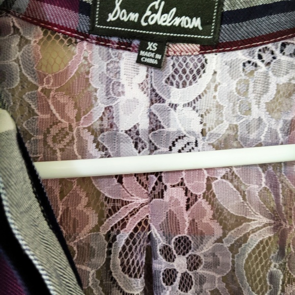 Sam Edelman 'Riley' Lace Back Plaid Shirt - Picture 8 of 8